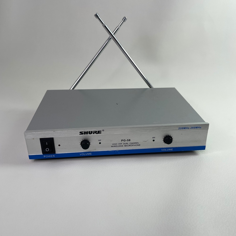 Shure PG-58 High VHF Dual Channel Wireless Microphone Receiver 220-260MHz Untest